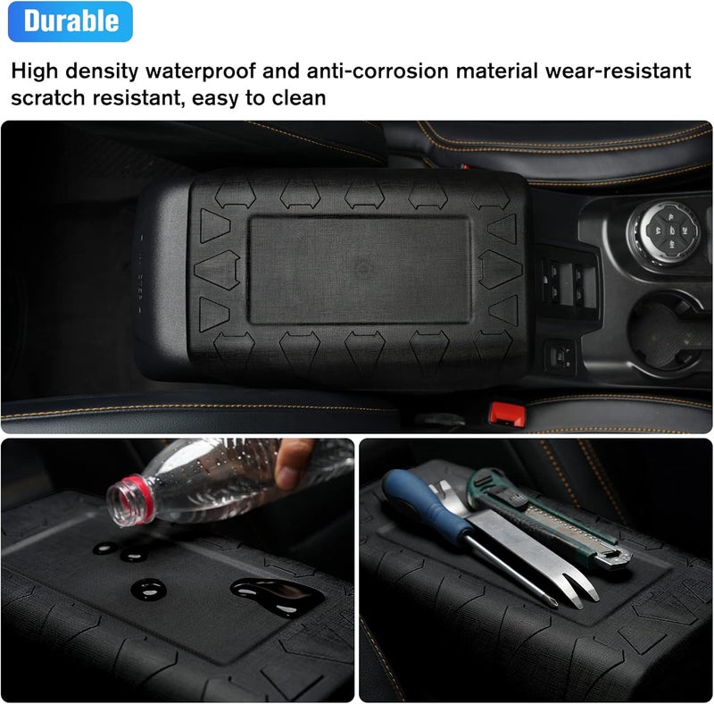 LitMiRaCle Center Console Armrest Cover Applicable to Ford Bronco 2021 2022 2023 2/4 Doors, Waterproof Car Interior Accessories Arm Rest Pad Cover Protector, Black - Image 5